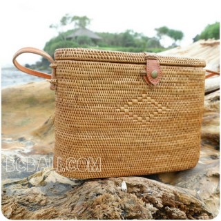 handmade straw ata handbag bucket women natural fashion